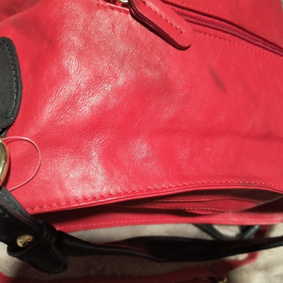 Handcrafted Italian Leather Lavorazione Artigianale Red Black Bag *DESCRIPTION* - Picture 14 of 16